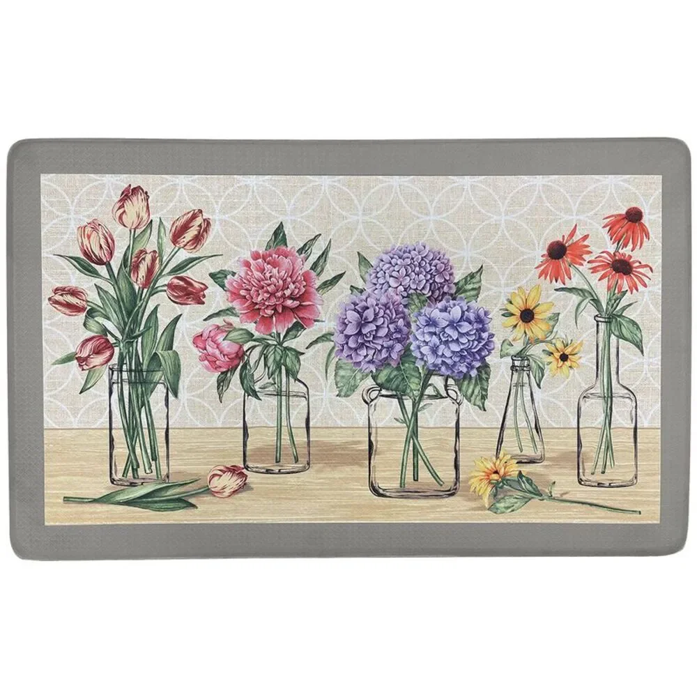 Achim Home Furnishings Garden Blooms Anti-Fatigue Mat Non-Slip Backing Kitchen